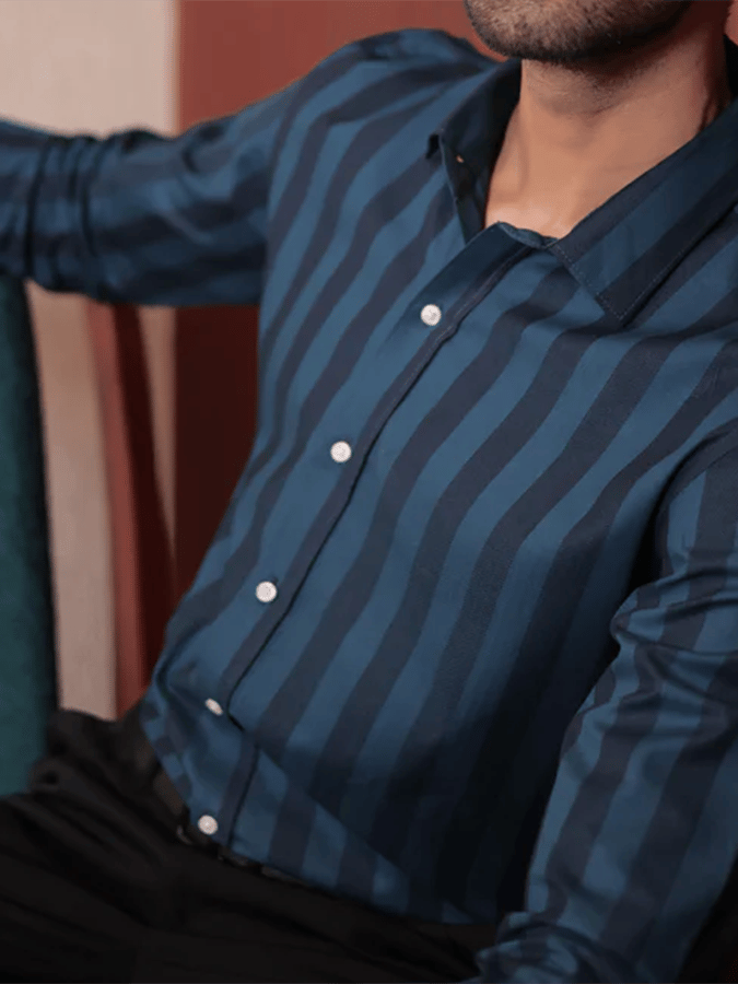 Camisa a rayas ejecutivo casual para hombre