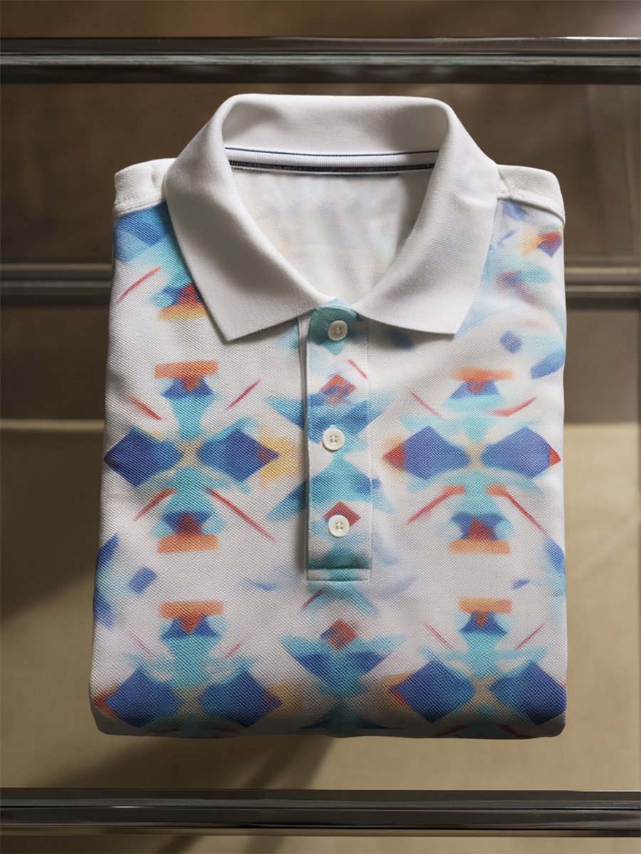 Camisa polo ejecutivo casual Cross Faith Art Button de manga corta para hombre