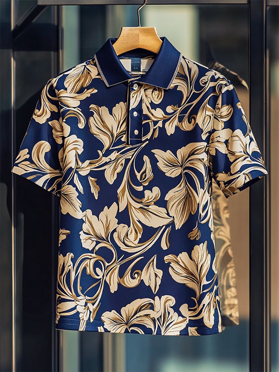 Camisa polo casual ejecutivo Button de manga corta para hombre