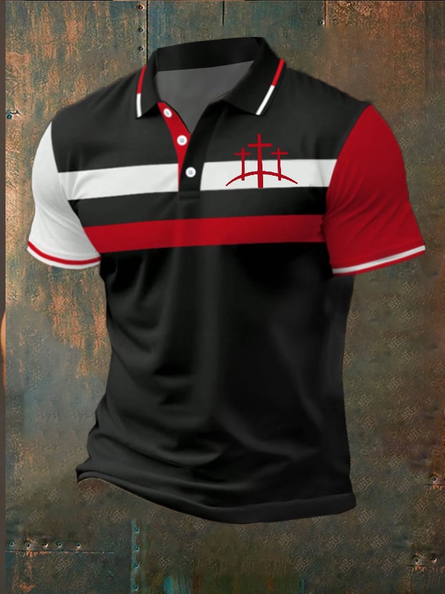 De moda casual Faith Contrast Color Polo para hombre