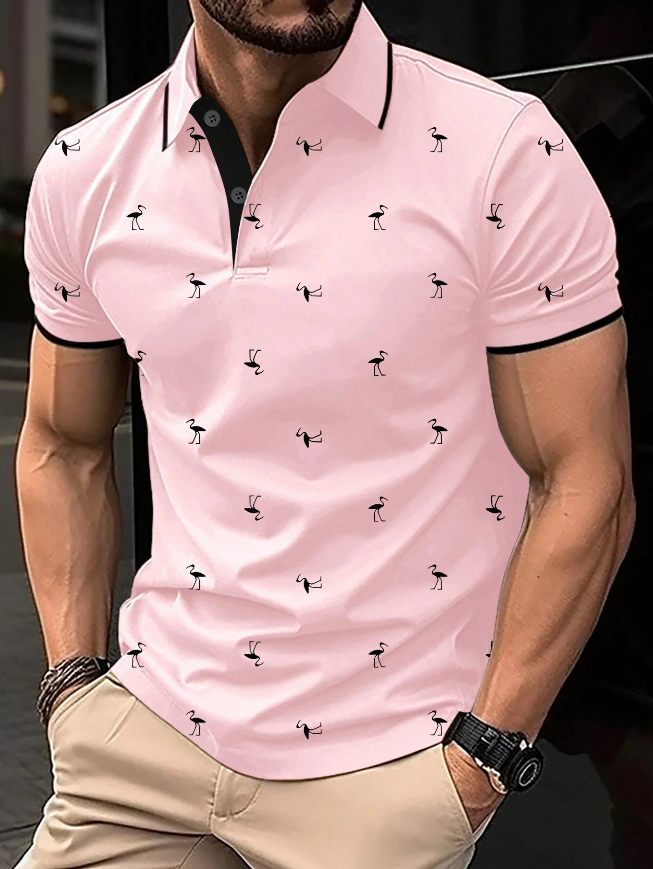Camisa polo casual para hombre