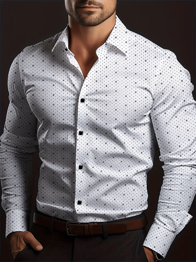 Camisa geométrico ejecutivo casual para hombre