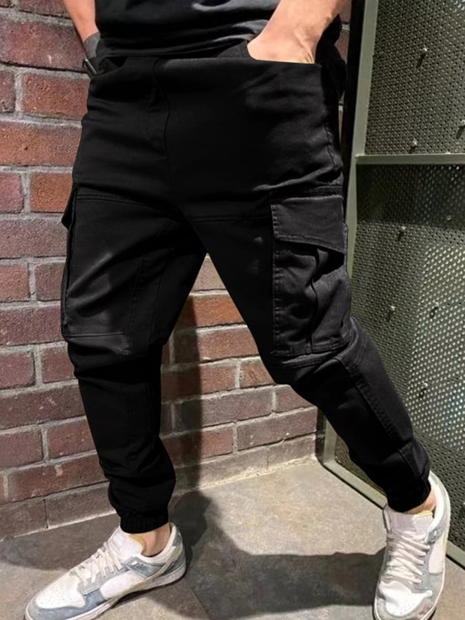 Pantalón para exterior Multi bolsillo holgado Straight Cargo casual