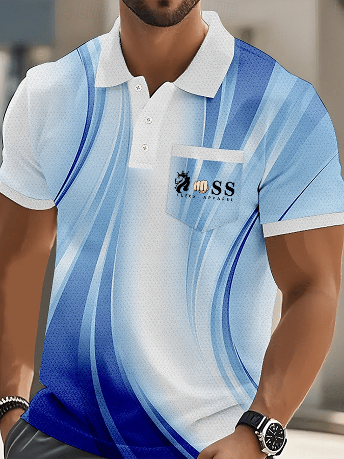 Camisa polo de moda ejecutivo Letter estampado casual para hombre