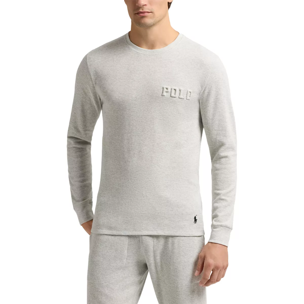 Men's Thermal Long Sleeve Crewneck Shirt - 1