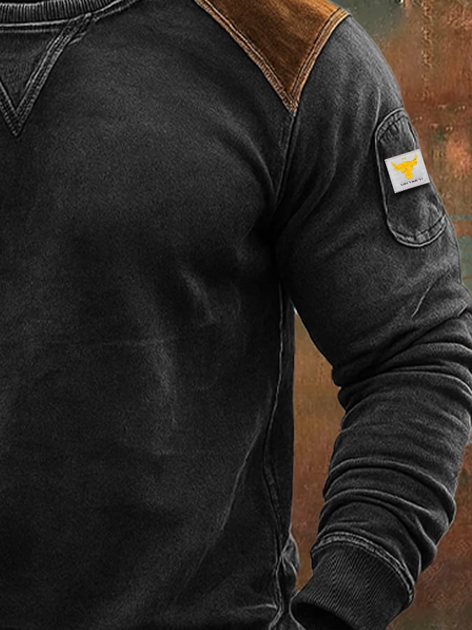 Sudadera vintage Comfort Henley para hombre