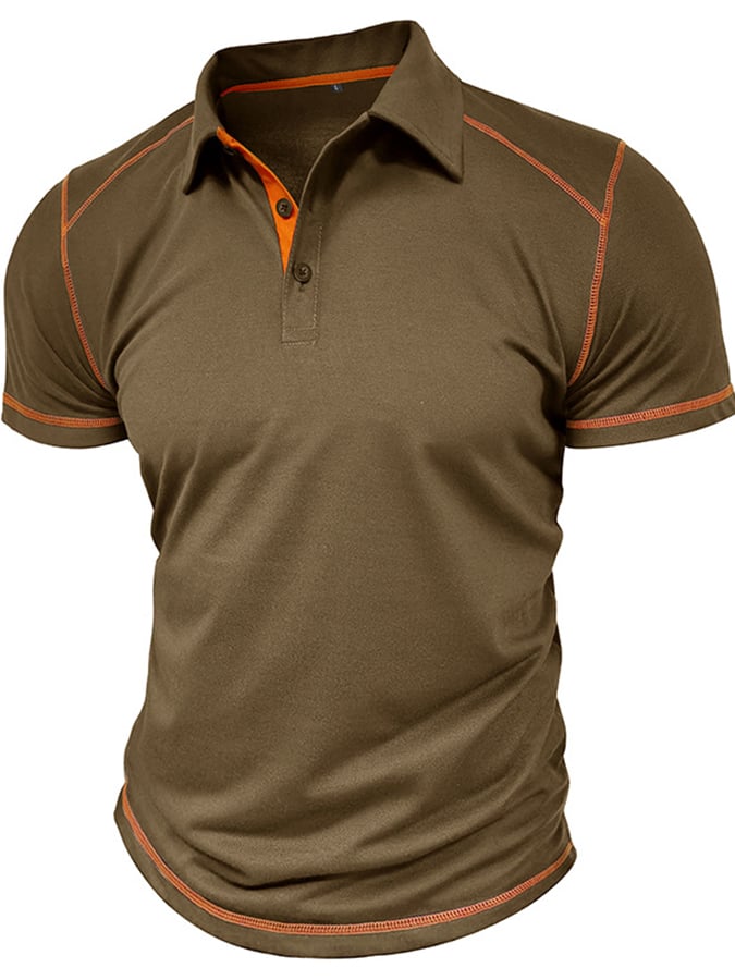 Camisa polo en bloques de coloring Polo cuello de manga corta para hombre