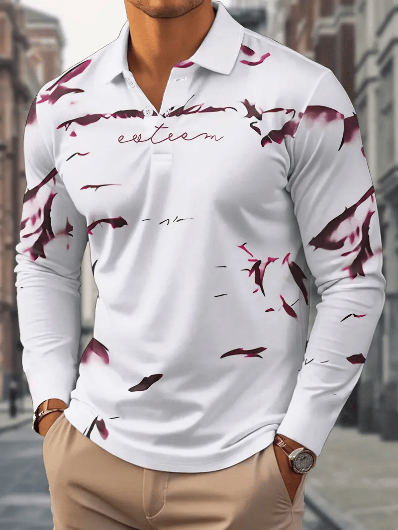 Ejecutivo casual a rayas con botones Polo para hombre