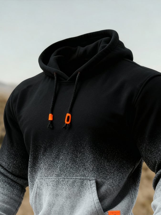 Sudadera elegantee degradado Contrast Color Hooded para hombre