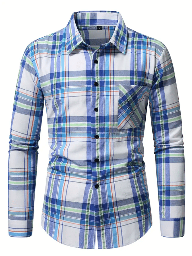 Camisa a cuadros ejecutivo casual para hombre