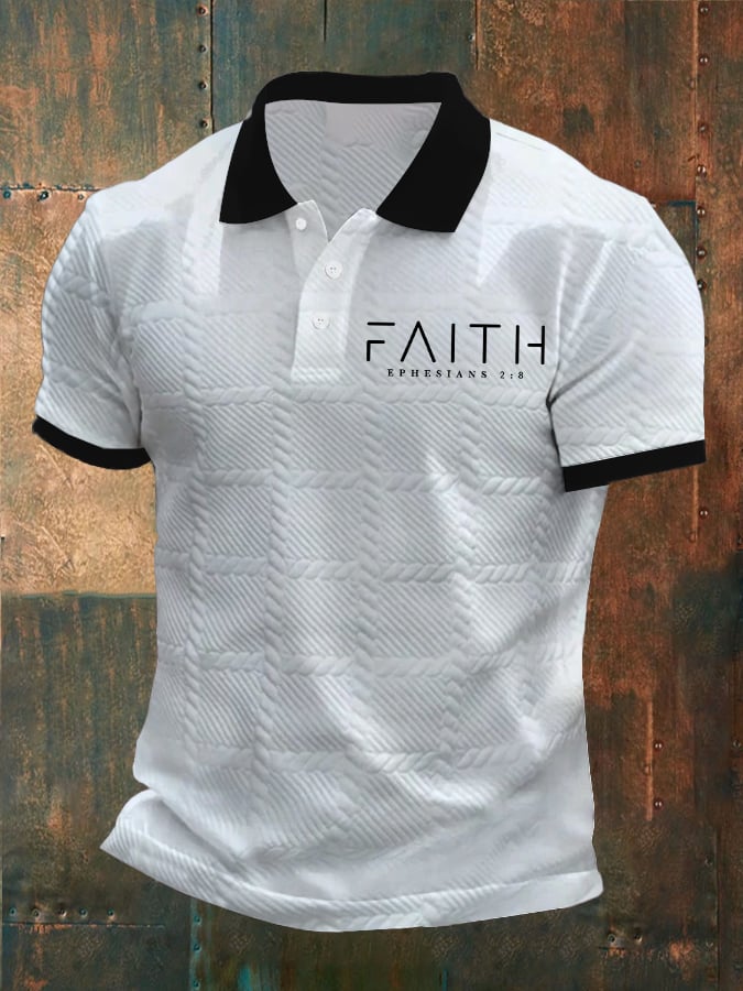 Camisa polo Faith estampado Button Design para hombre