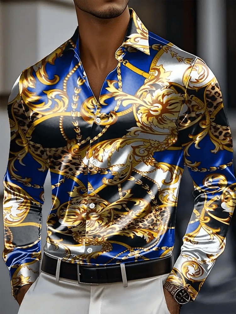 Camisa vintage de manga larga para hombre