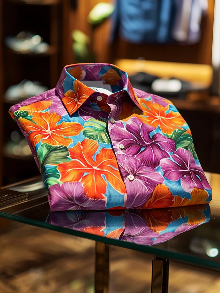 Camisa satén Luxe de manga larga con botones para hombre