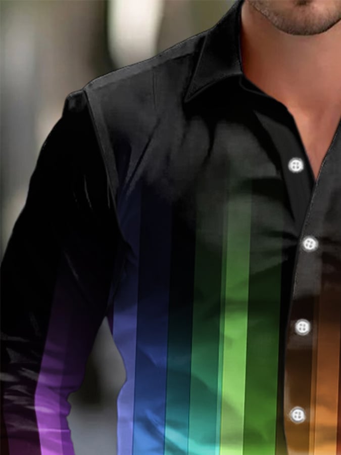 Ejecutivo Style Rainbow Gradiencamiseta para hombre