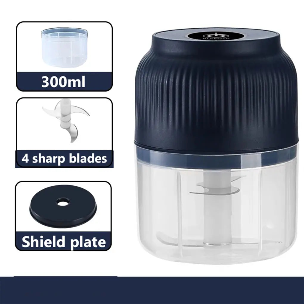 Cordless 300ML Electric Food Chopper With 4 Sharp Blades For Garlic Vegetables And Meat
