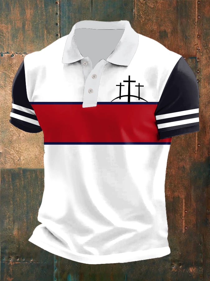 Casual Contrast Color Faith Polo para hombre