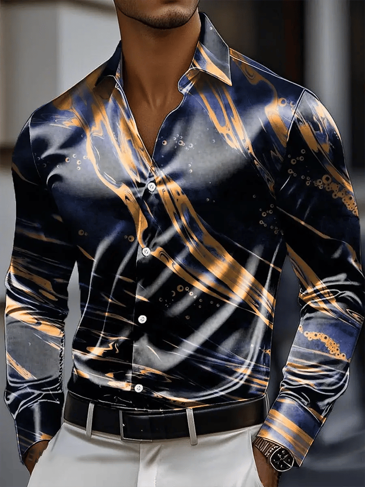 Camisa vintage de manga larga para hombre