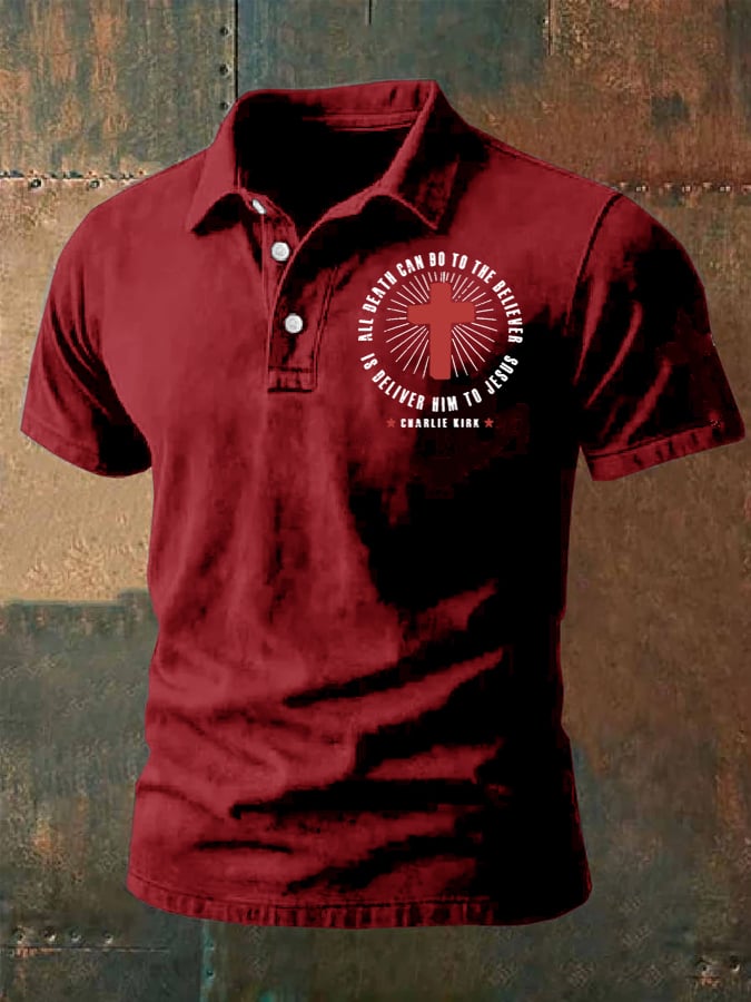 Camisa polo All Death Can Do For A Believer Is To Hand Him Over To Jesus Faith estampado para hombre