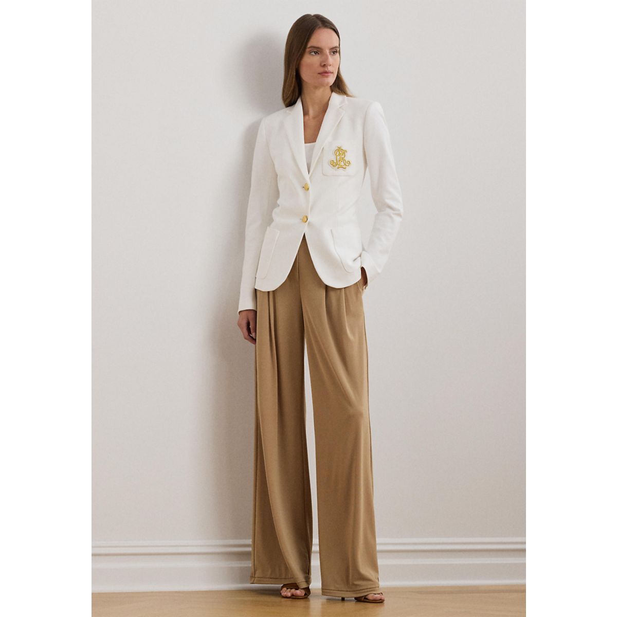 Pleated Stretch Jersey Wide-Leg Pants - 4