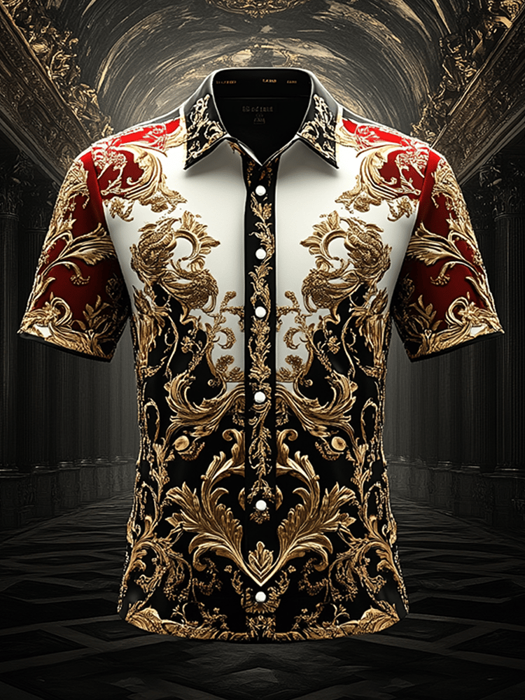 Camisa satén Luxe de manga corta para hombre