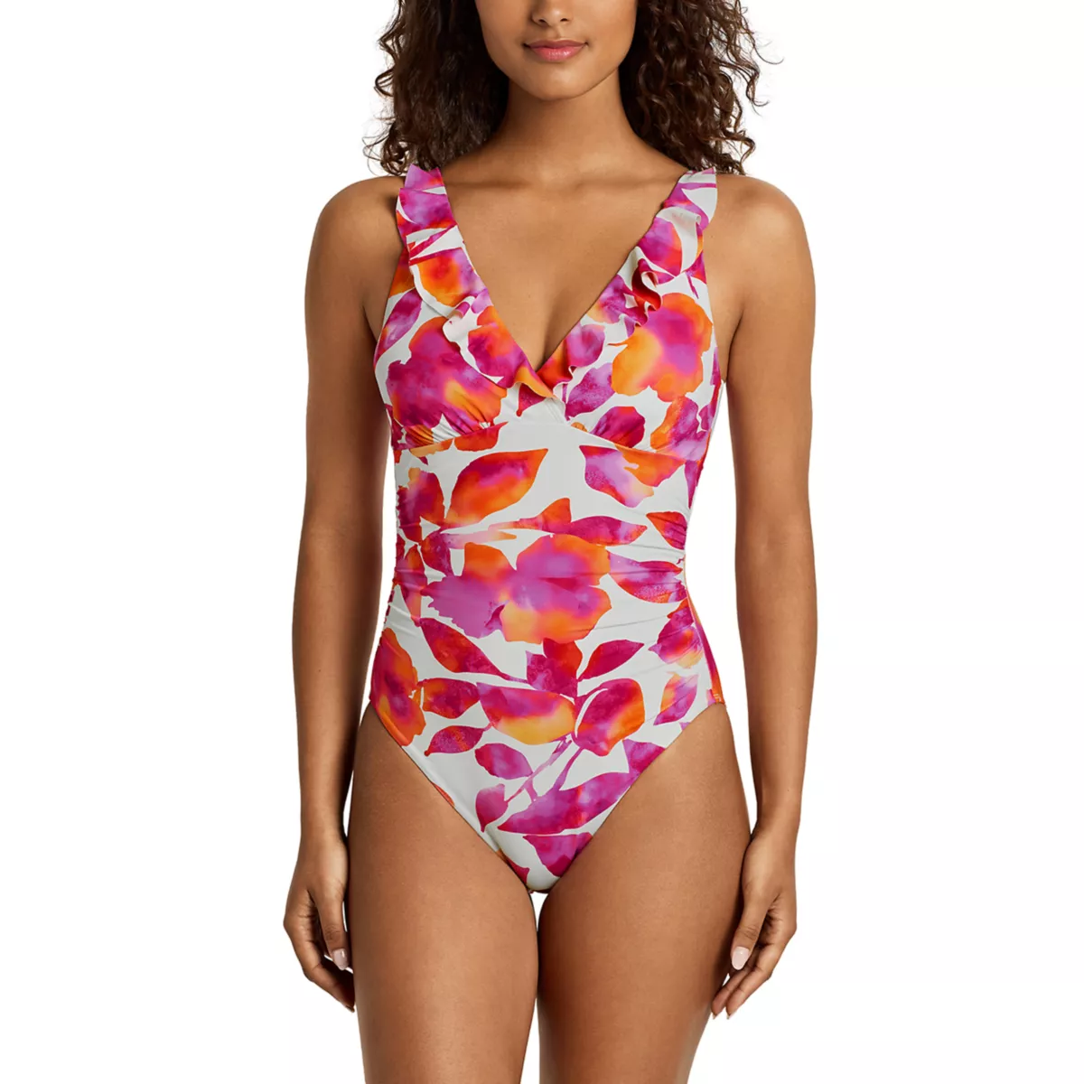 Ruffle Surplice One Piece Swimsuit - 1