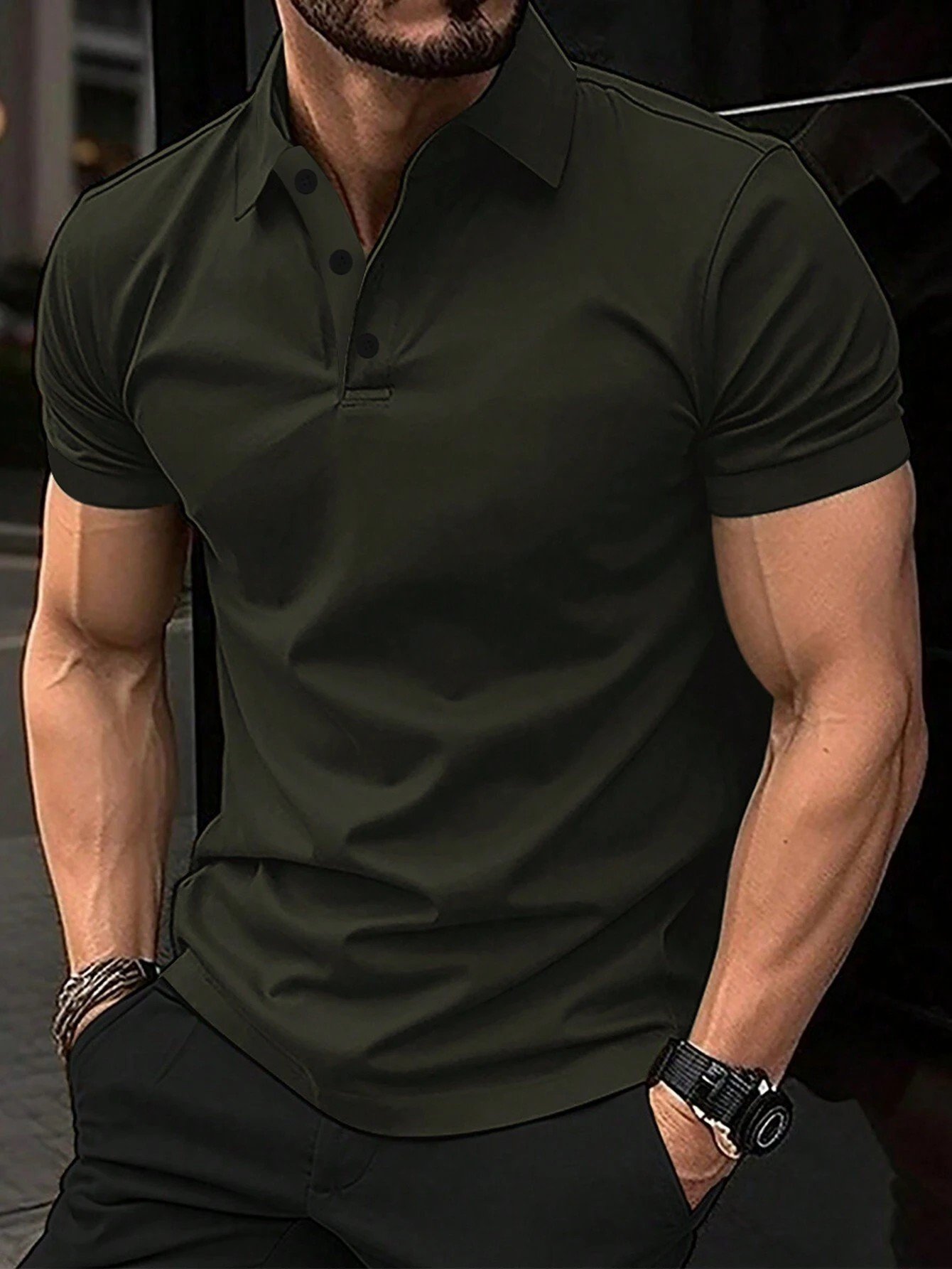 Camisa polo casual para hombre