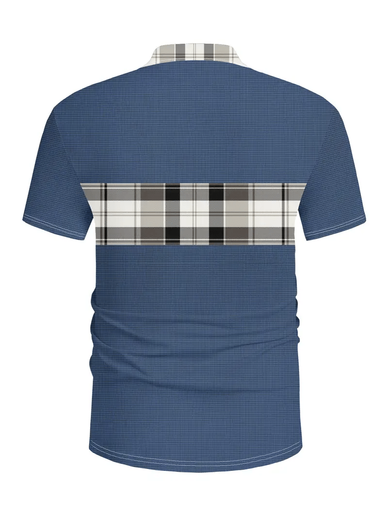 Camisa polo ejecutivo rayas Logo con botones de manga corta para hombre