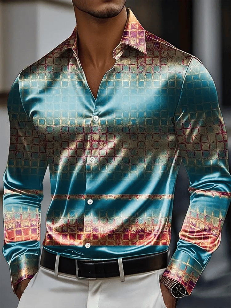 Camisa vintage de manga larga para hombre