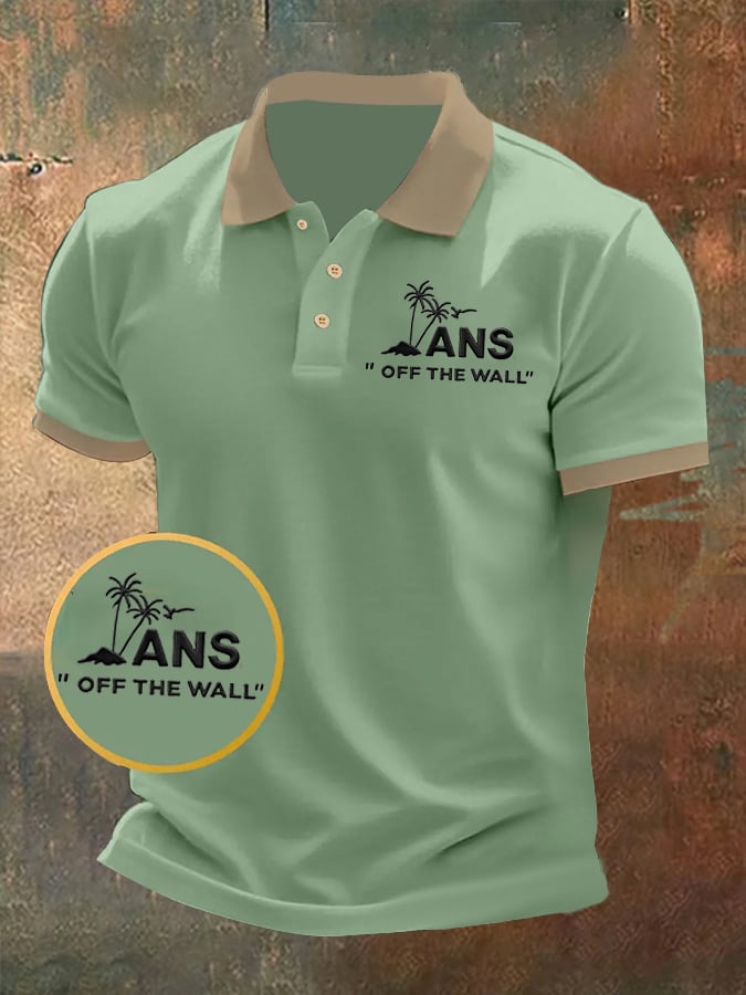 Camisa polo sports LOGO estampado contrast color casual para hombre