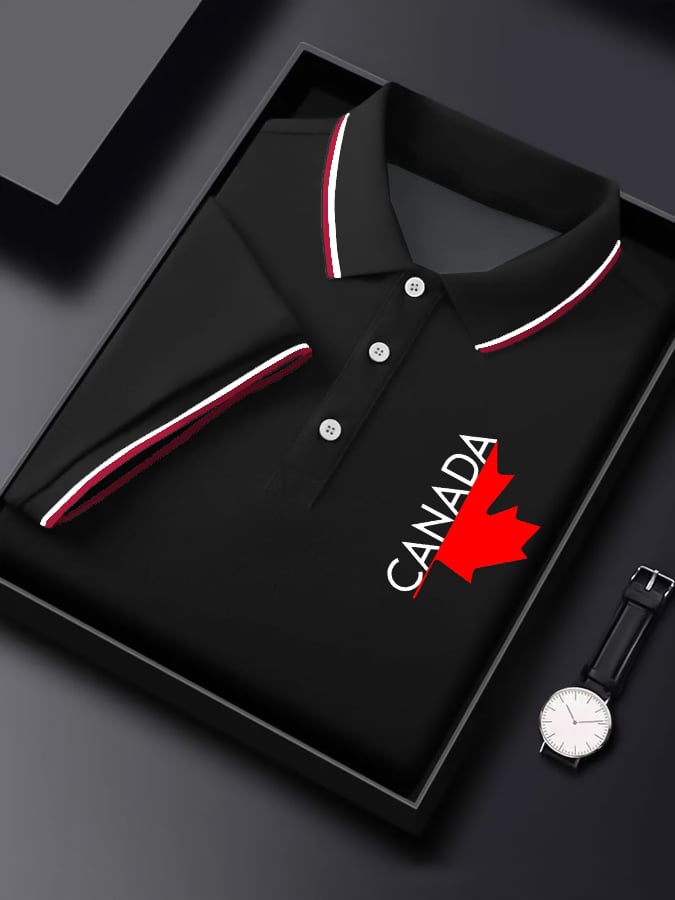 Casual Canadian Contrast Polo para hombre