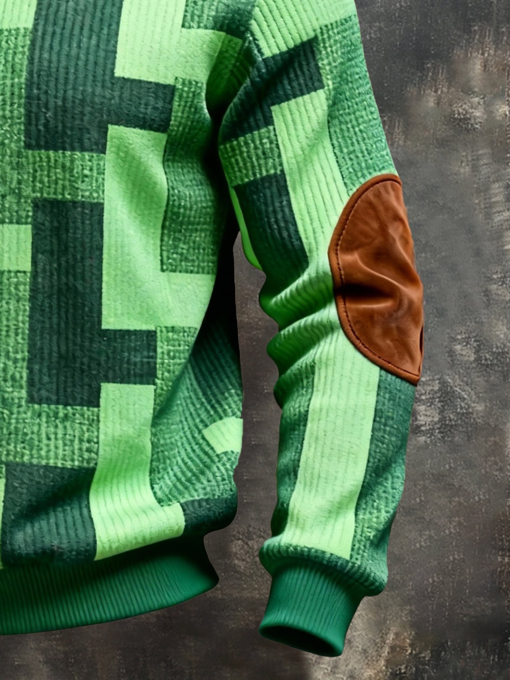 Sudadera vintage Color-Block estampado con cierre con gorrasucha para hombre