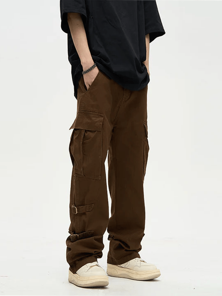 Retro casual Multi-bolsillo Trousers para hombre