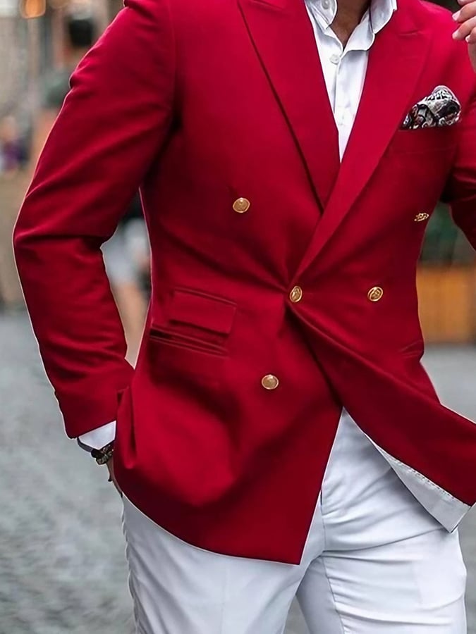 Slim Double Breasted casual Suit para hombre