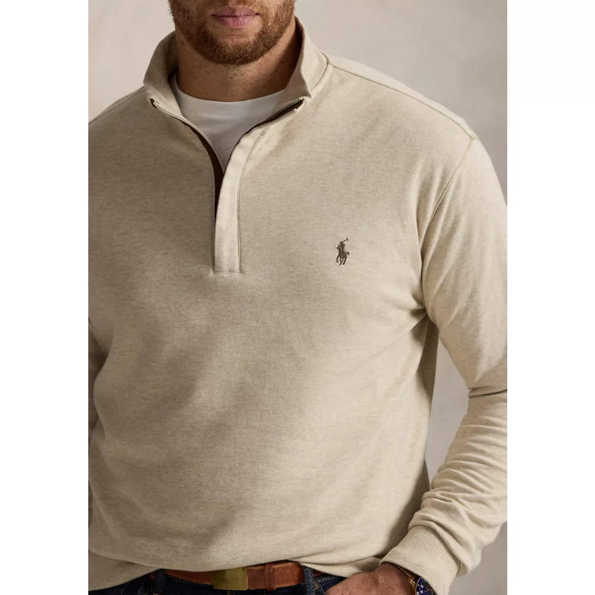 Big & Tall Luxury Jersey Quarter-Zip Pullover - 3