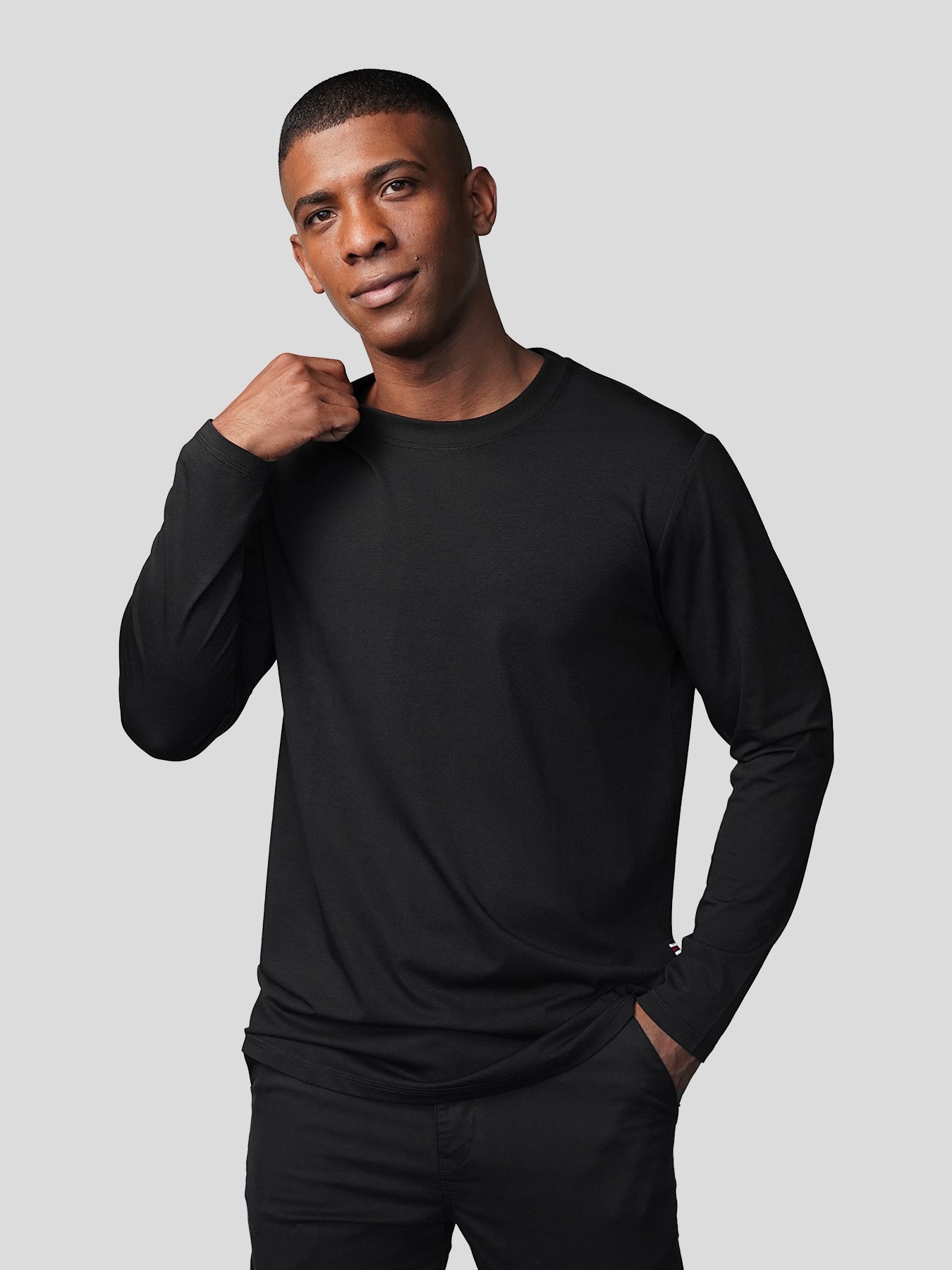 StaySmooth de manga larga Curve Hem Tee:clásico Fit