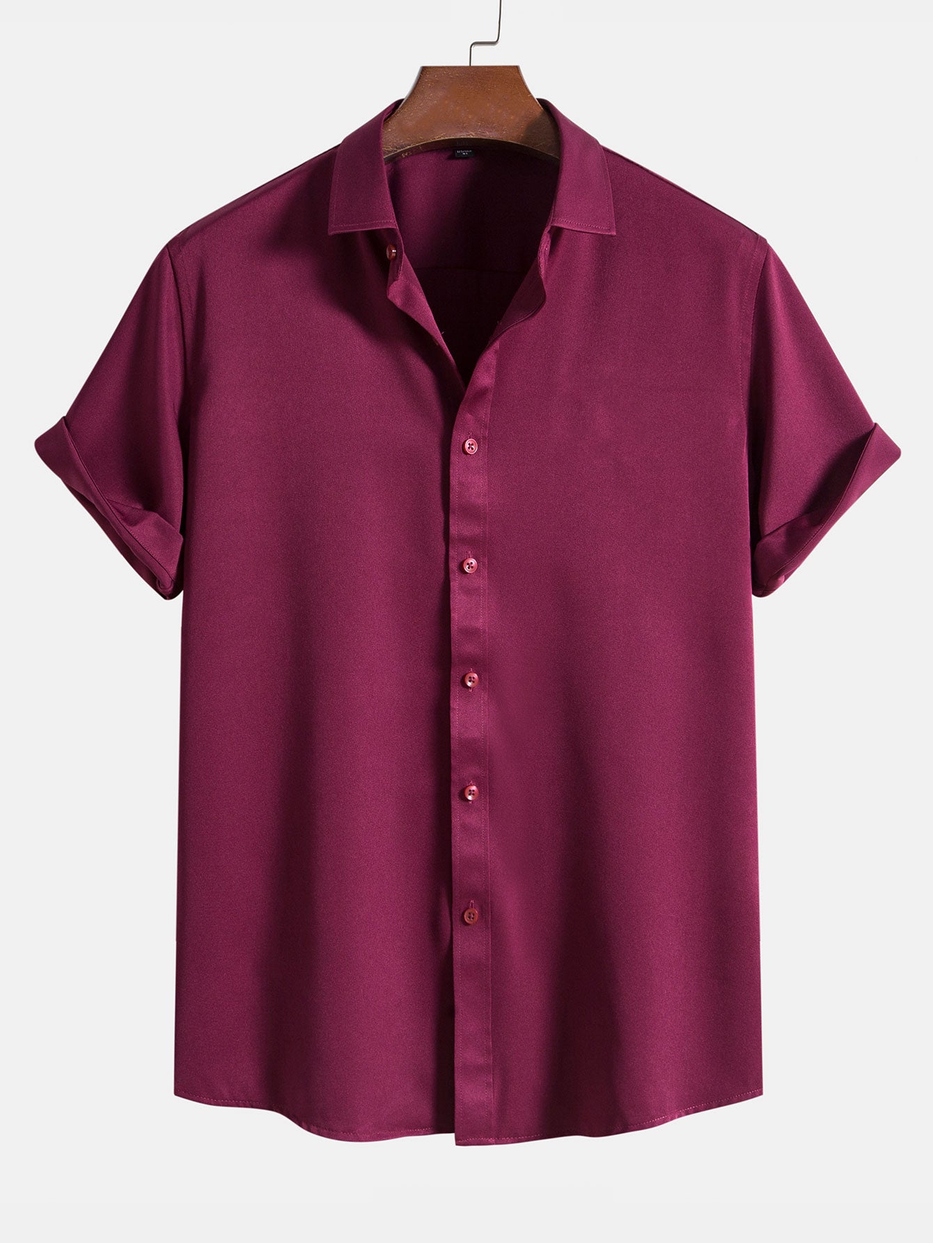 De color sólido Lapel Basic camisas