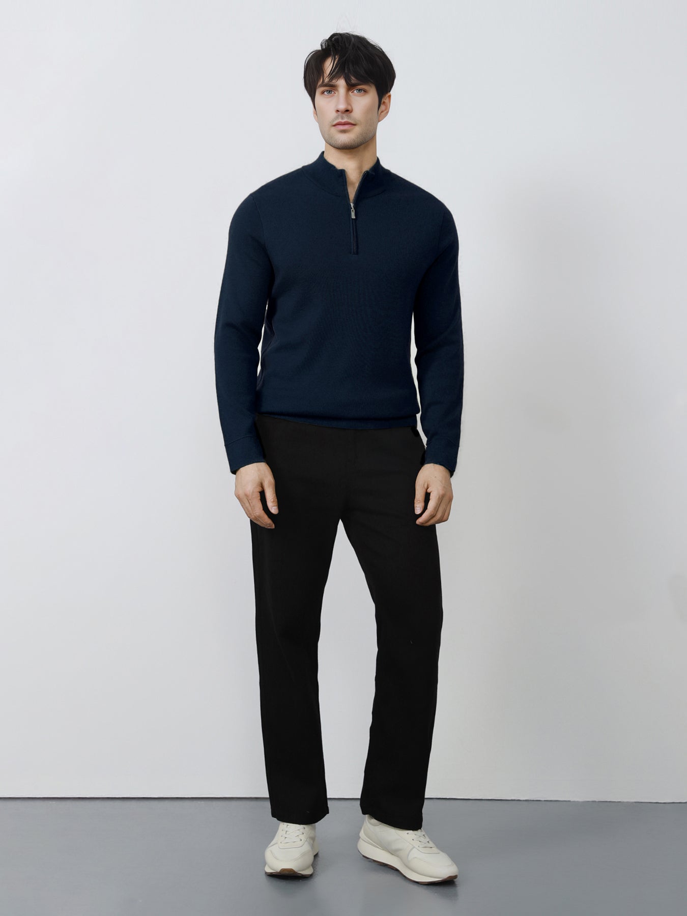 Gentletejido Washable Half Zip Mock Neck Sweater