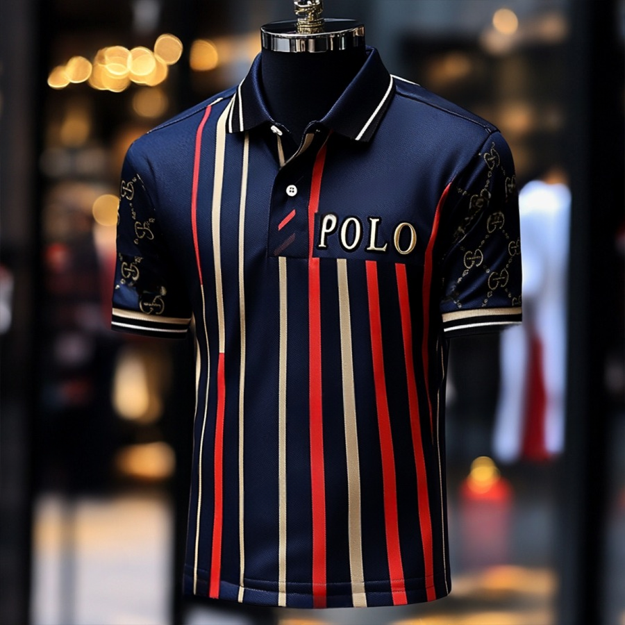 Camisa polo de lujo ejecutivo casual Vacation de manga corta