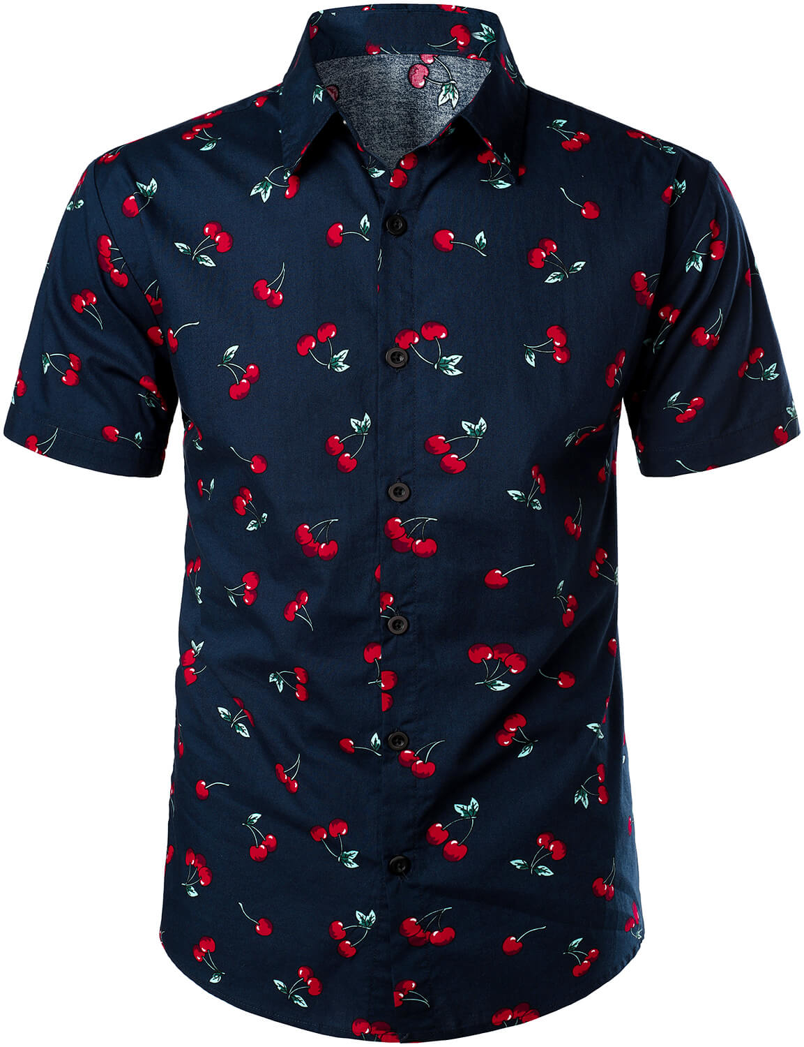 Camisa Cherry estampado de manga corta para hombre
