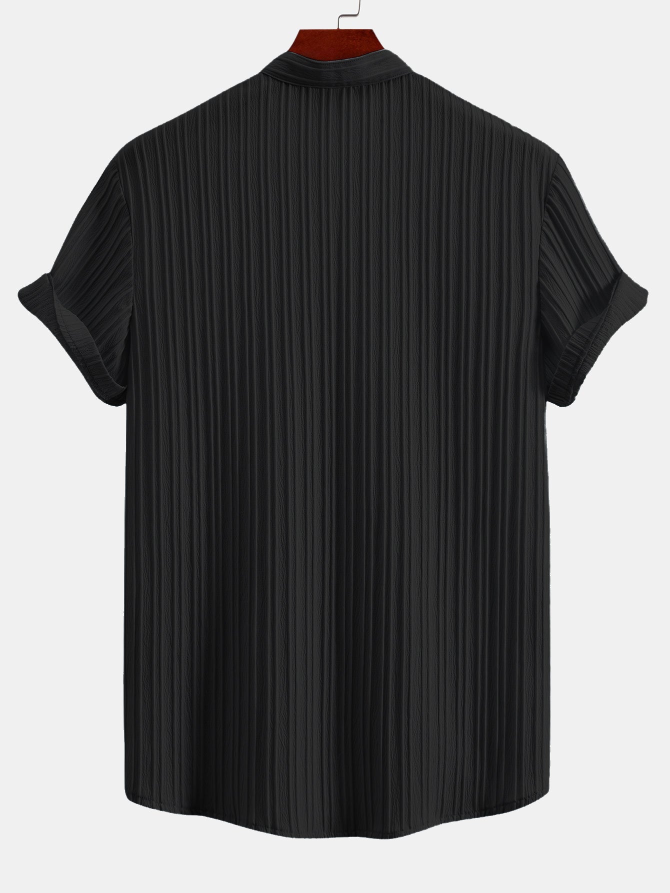Camisa Textured Stand Collar