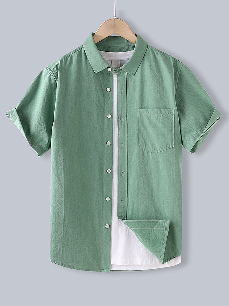 Camisa Men de algodón Button Up