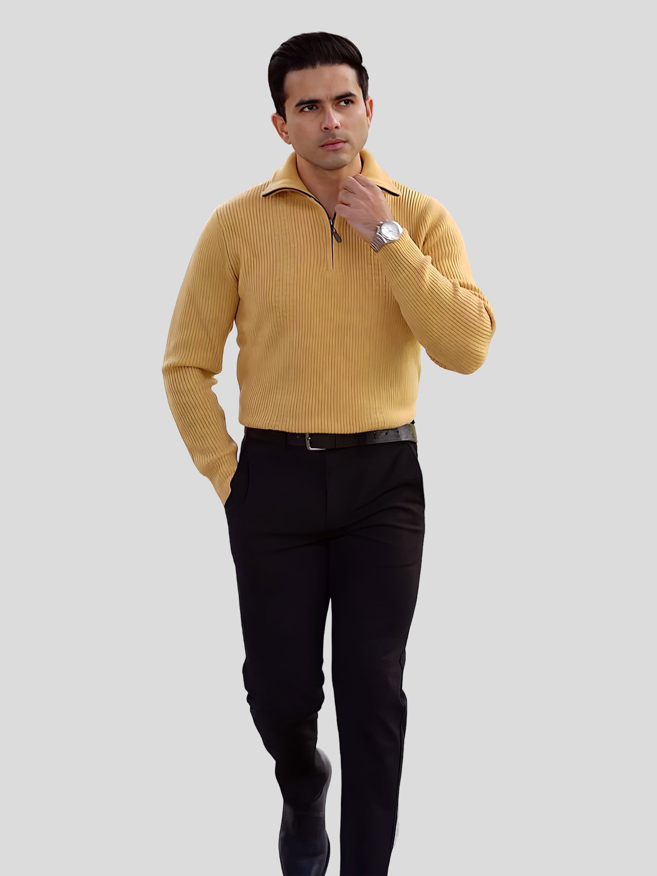 Gentletejido Half-Zip High cuello Sweater
