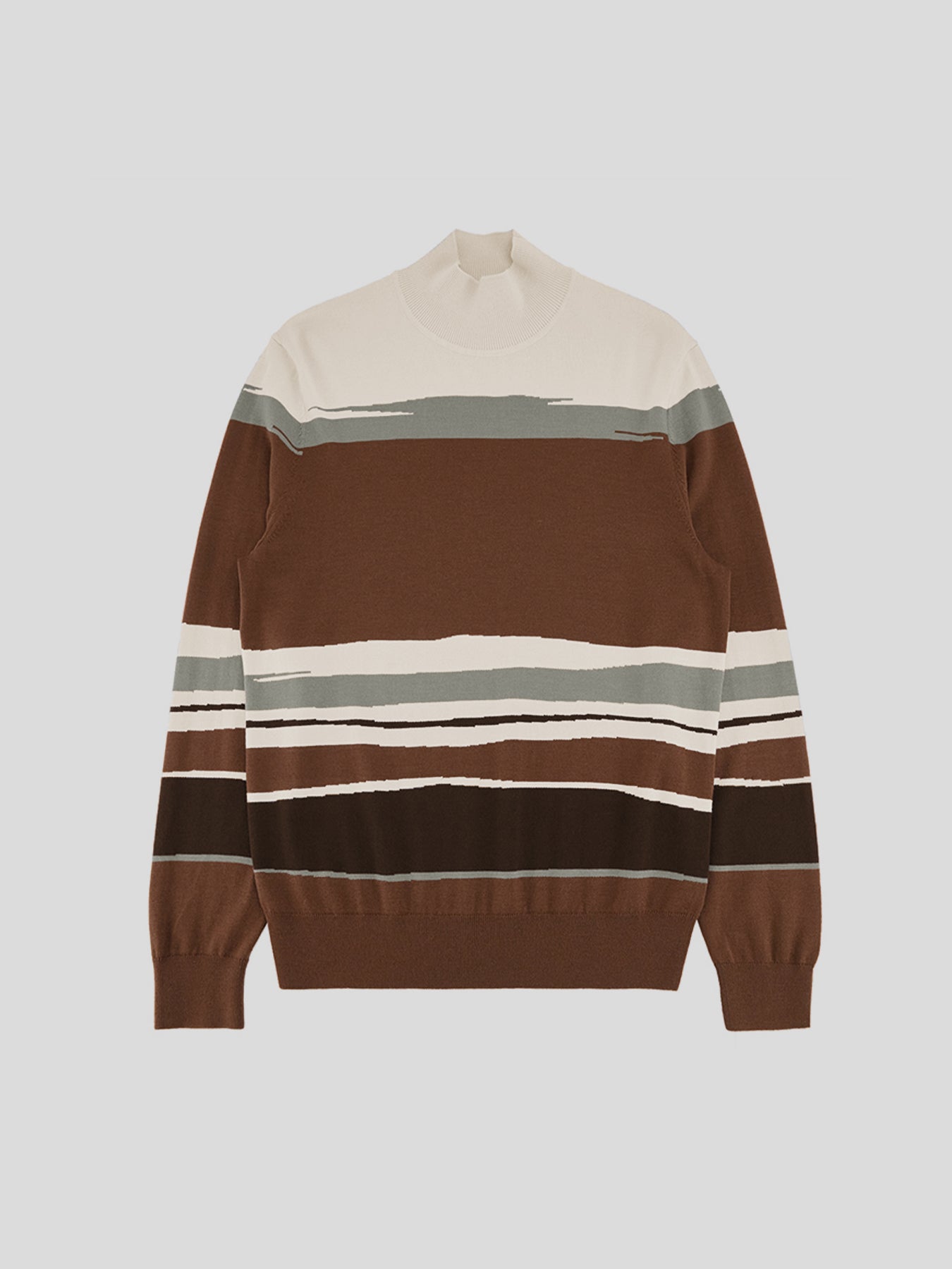 Gentletejido Mock Neck a rayas Sweater