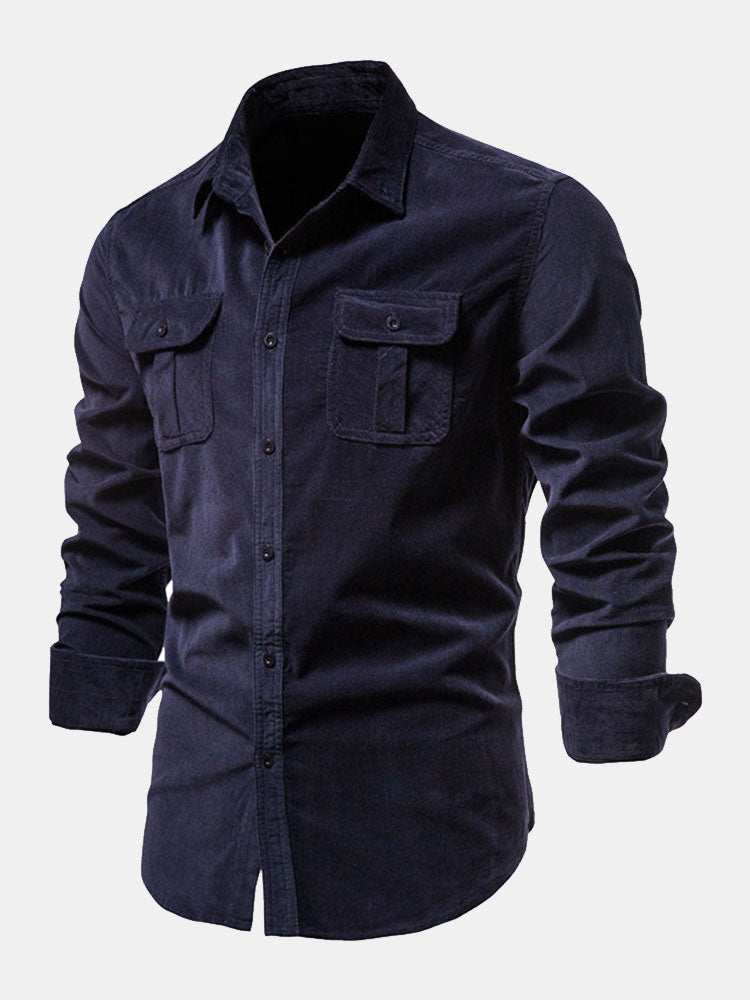 Camisa Regular Fit de algodón Corduroy With Pockets