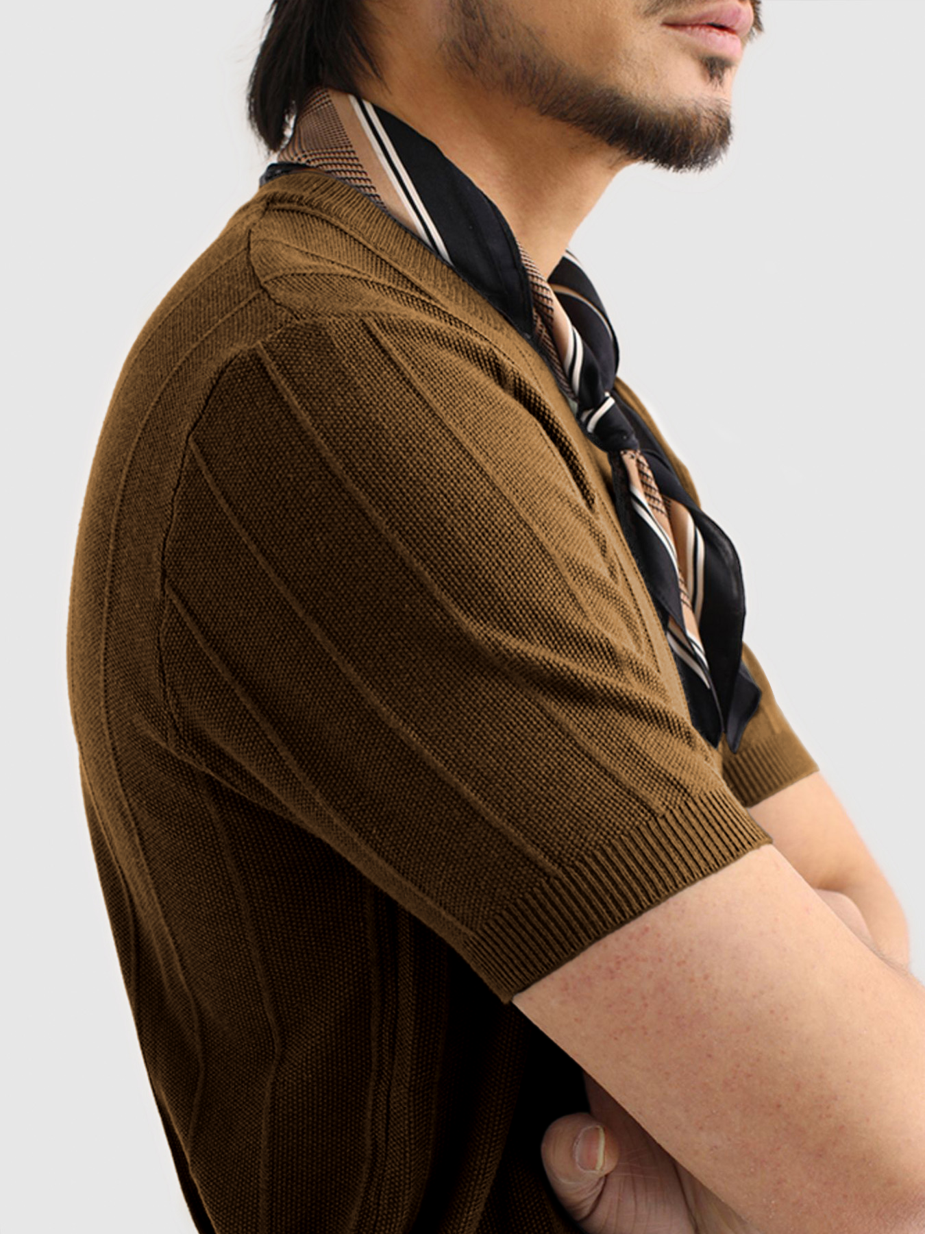 Camiseta Gentletejido transpirable a rayas de manga corta tejidoted