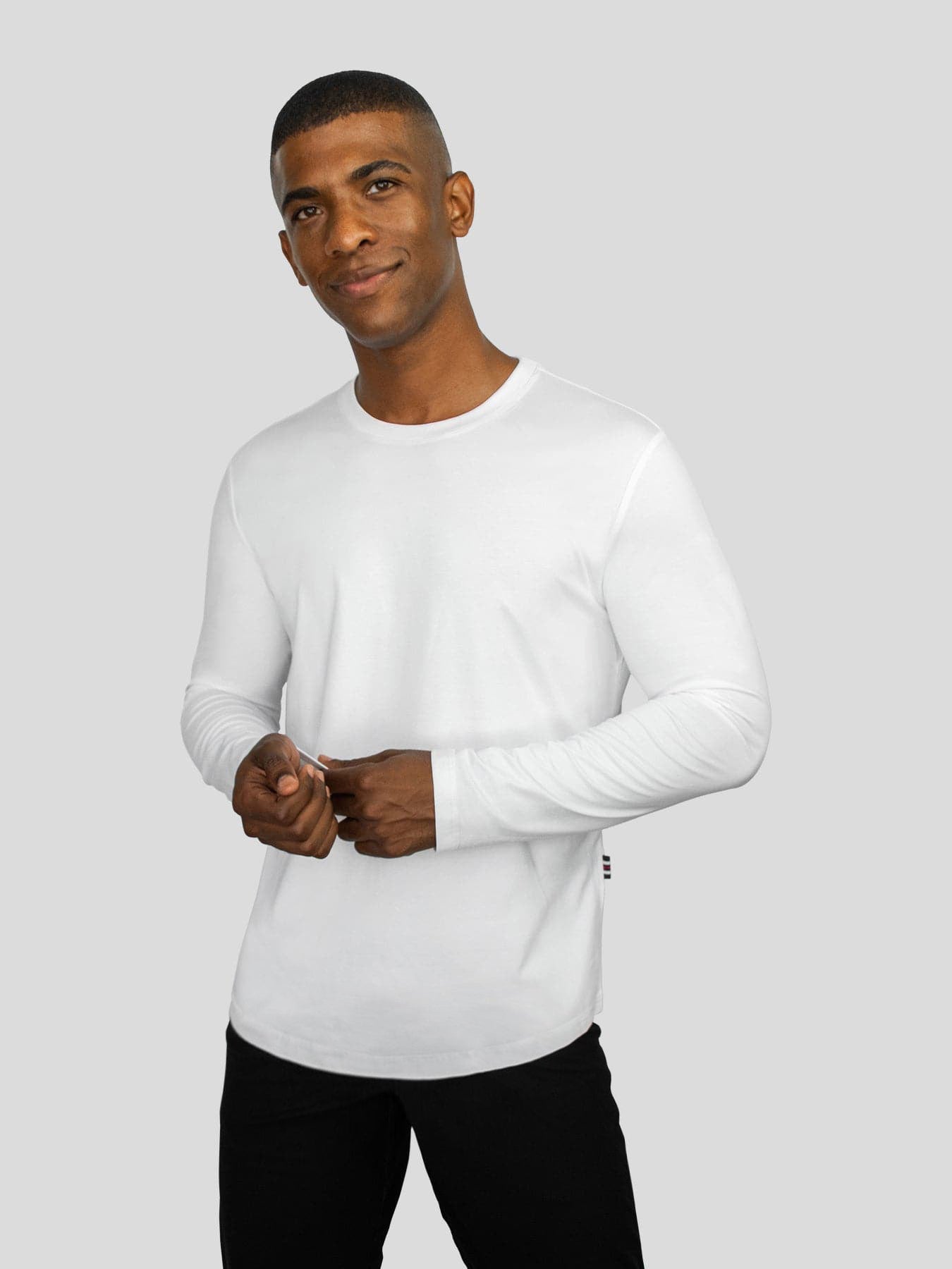 StaySmooth de manga larga Curve Hem Tee: de corte entallado
