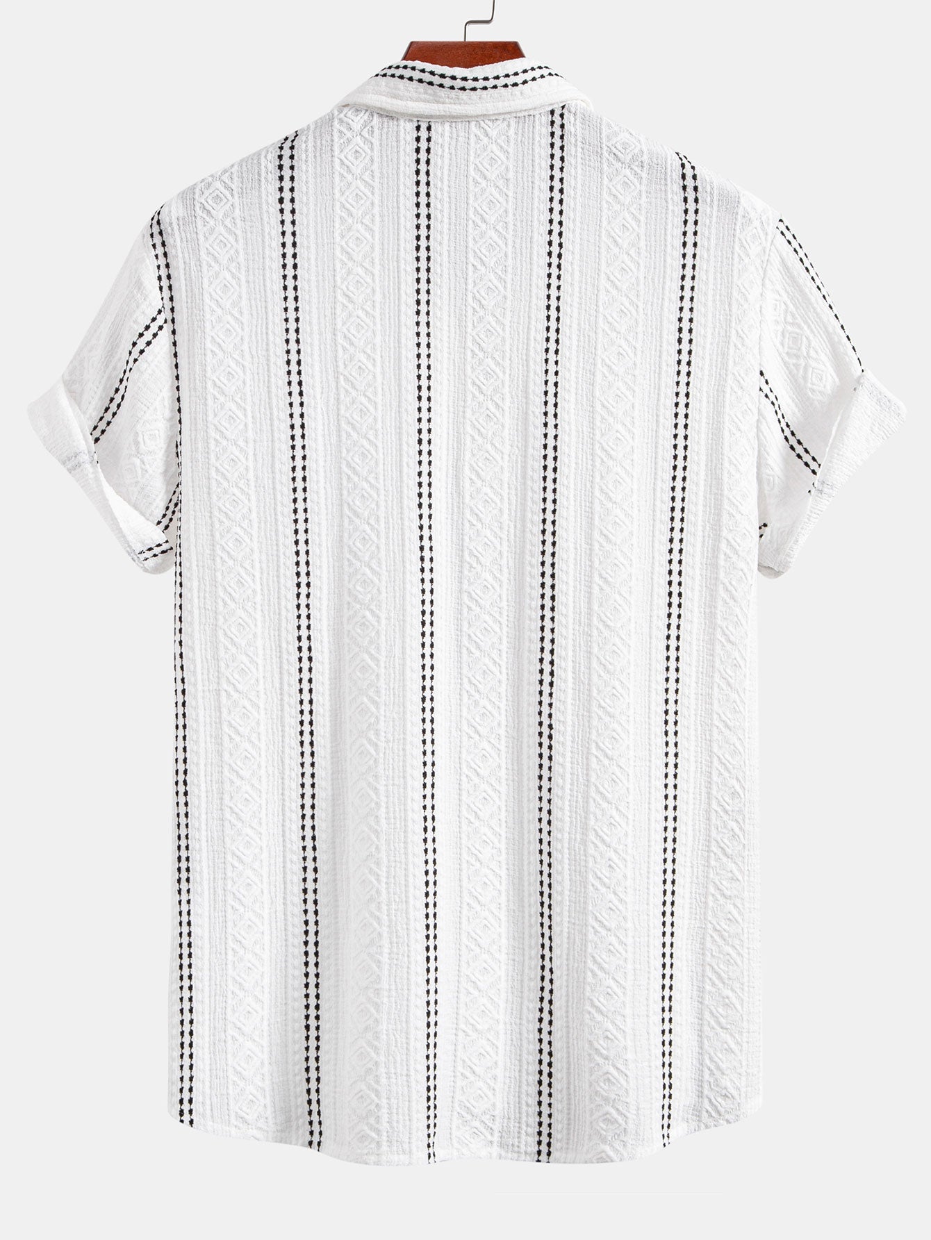 Camisa Geometric a rayas Jacquard Button Up