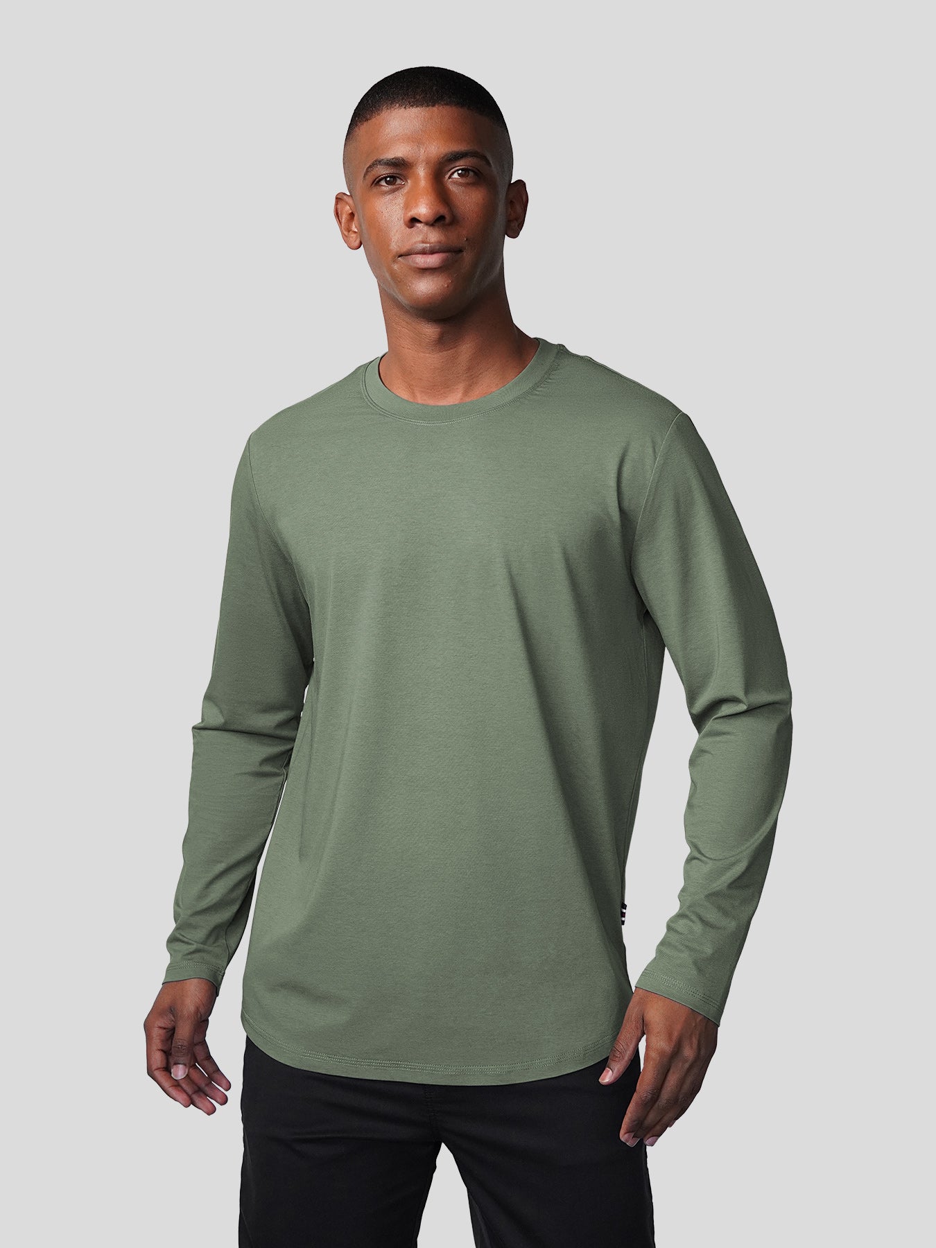 StaySmooth de manga larga Curve Hem Tee:clásico Fit