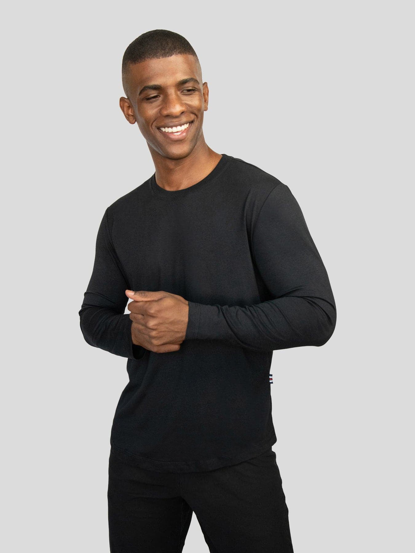 StaySmooth de manga larga Curve Hem Tee: de corte entallado