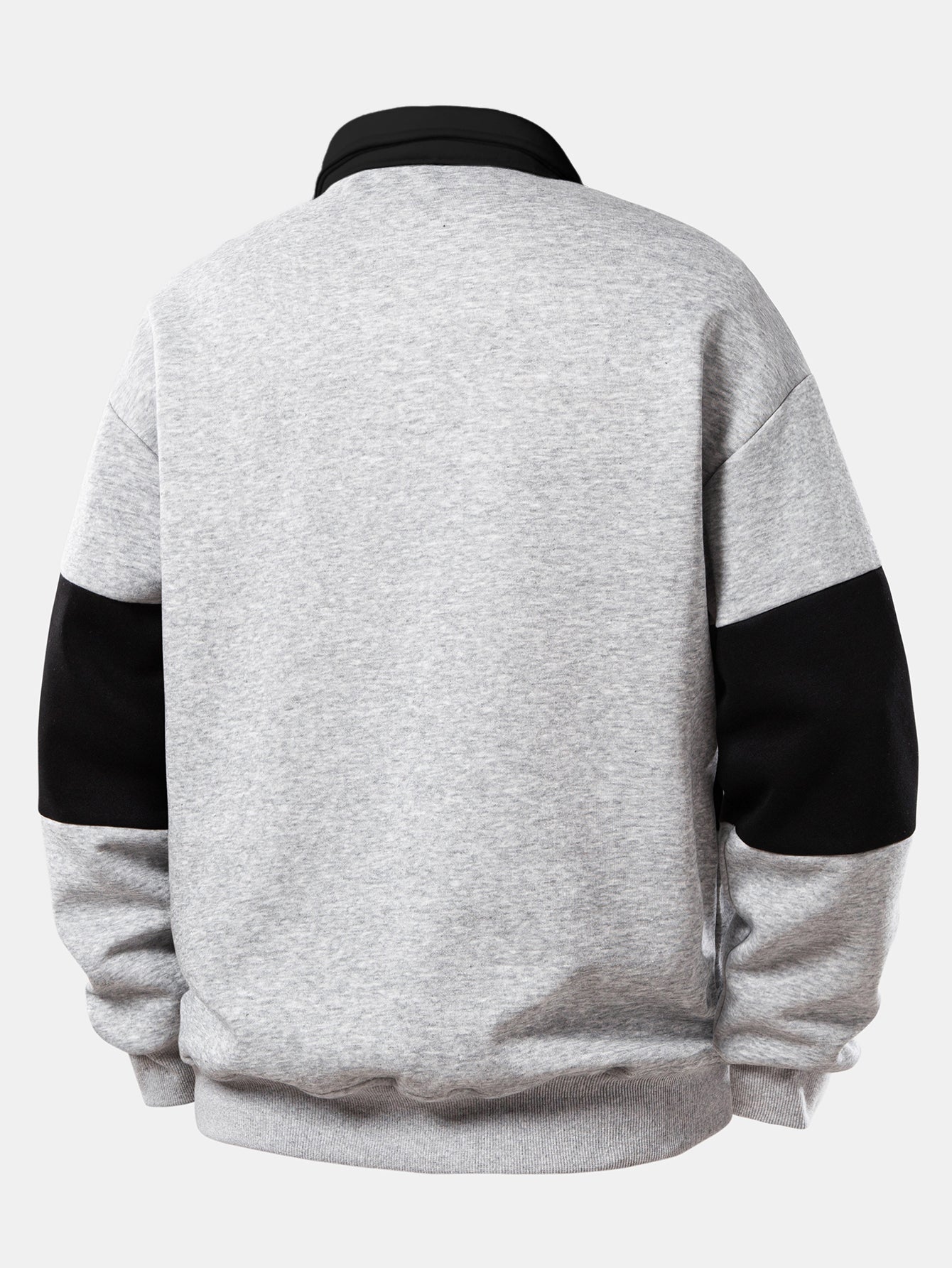 Sudadera Relax Fit en bloques de color Polo Collar & Straight Leg Pleated Pintuck Sweatpantalón